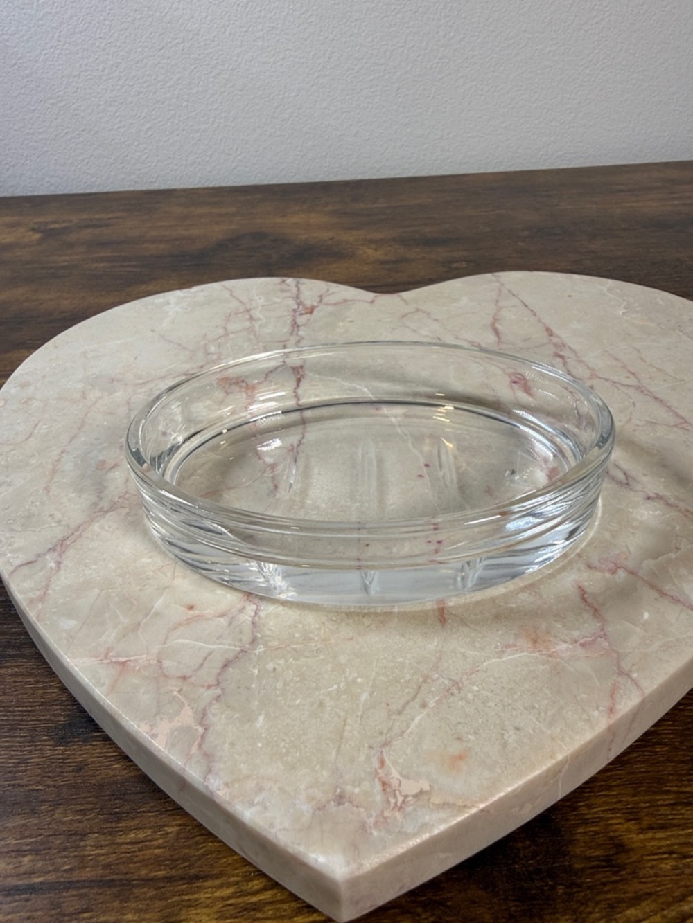 Clear Oval Tempered Glass Soap Dish Tray